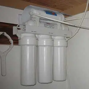 An image of a water filtration system with multiple filter cartridges